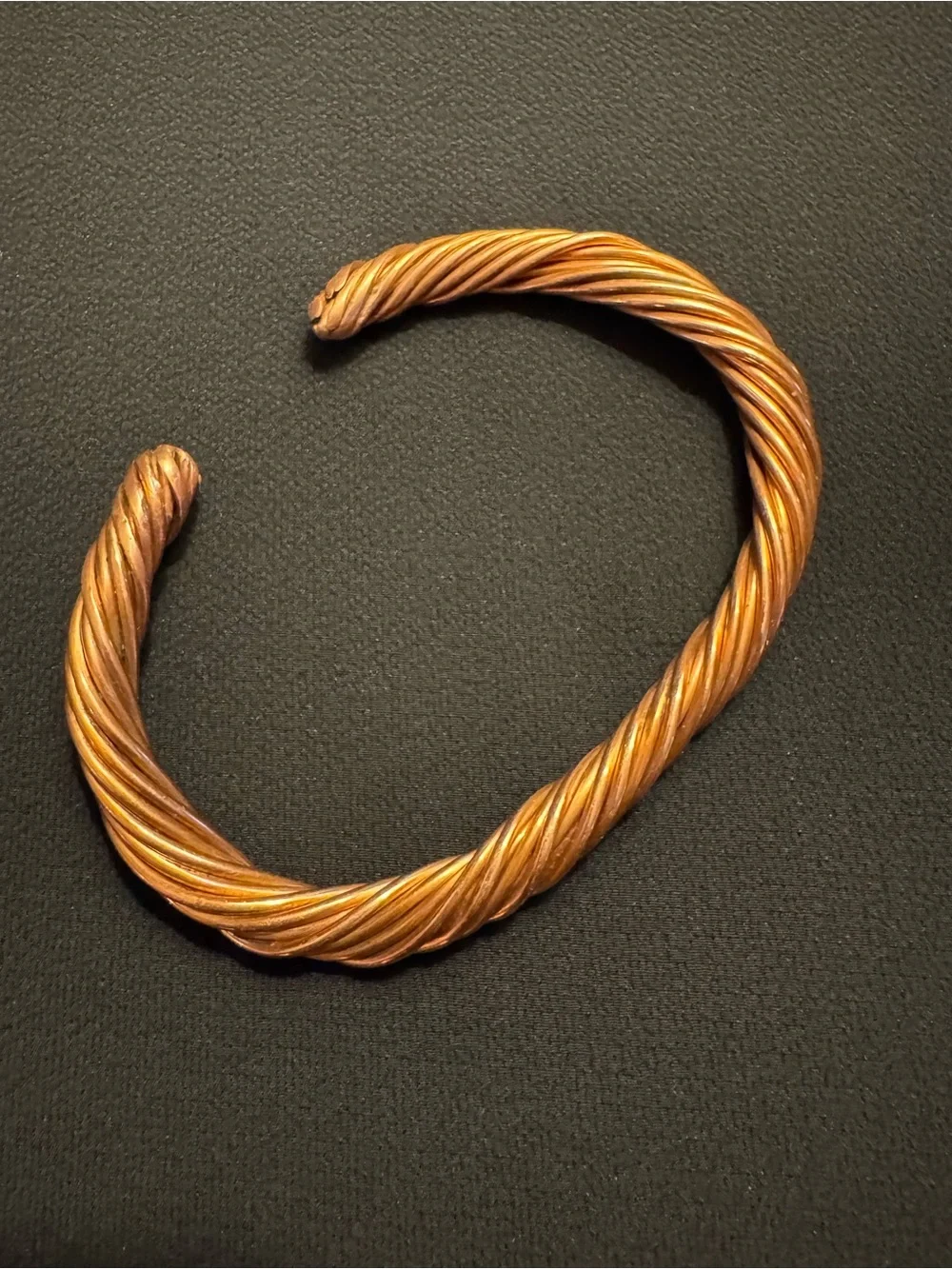 Heavy Copper Twisted Wire Rope Men’s Cuff Bracelet 56g